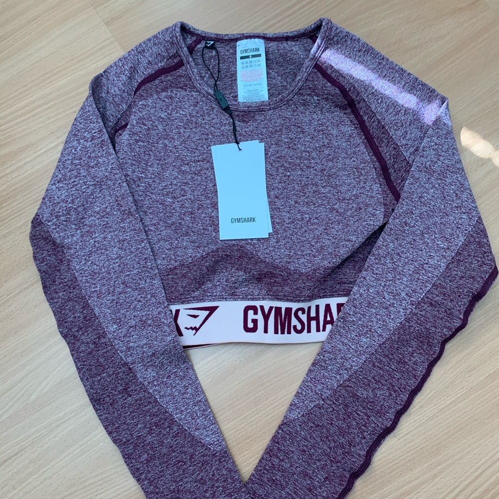 Gymshark Flex Crop Top - Dark Ruby NWT
